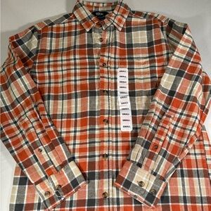 Eddie Bauer Flannel Shirt Small‎ Clay Plaid NWT Outdoor Hiking
